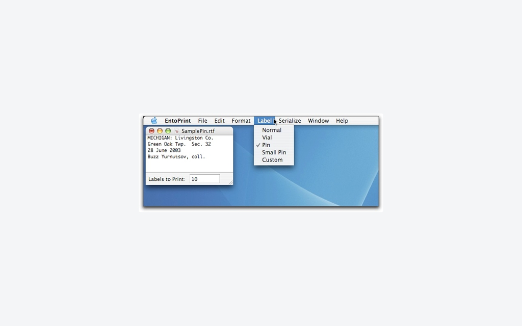 EntoPrint screenshot
