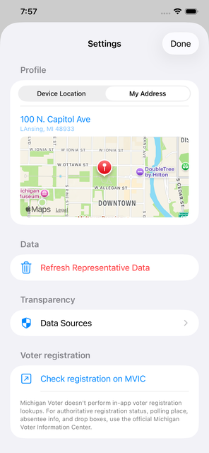 Michigan Voter screenshot